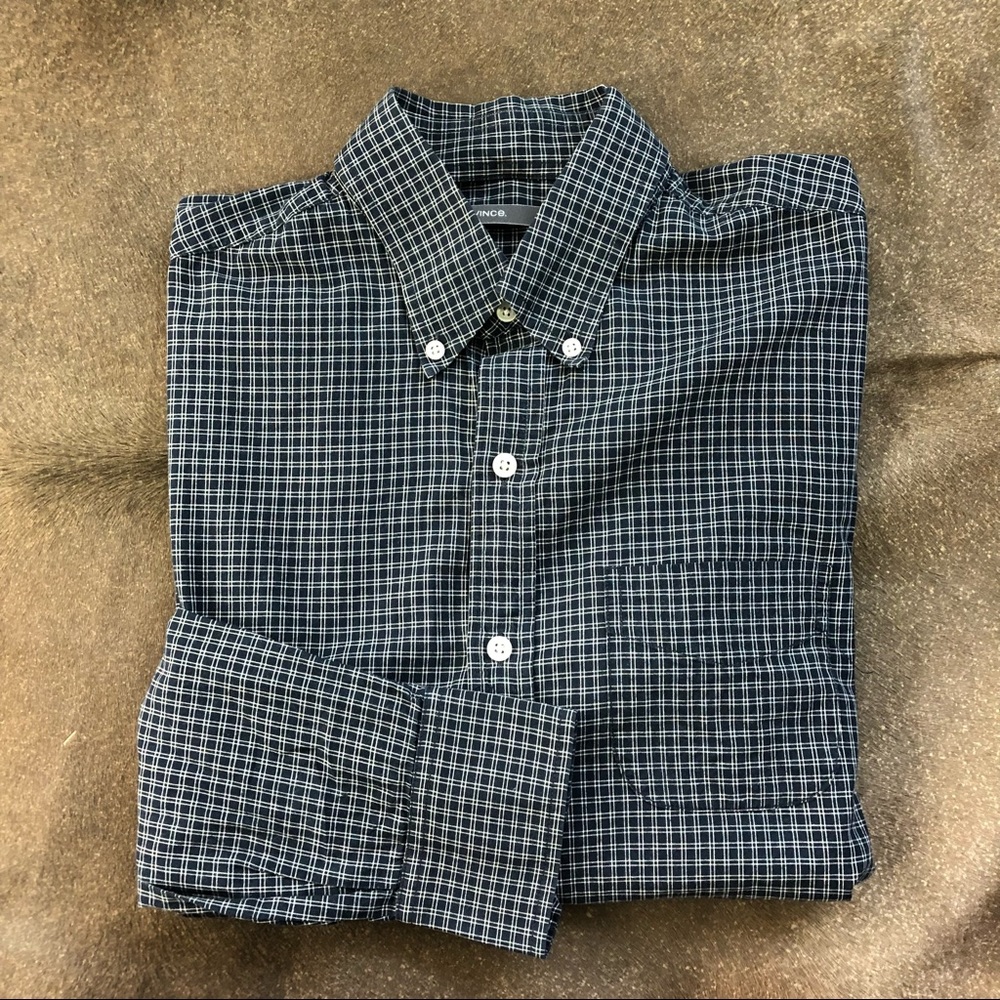 VINCE Plaid Button Down Men's - Picture 1 of 10